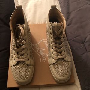 Christian Louboutin Beige Stitched Sneakers